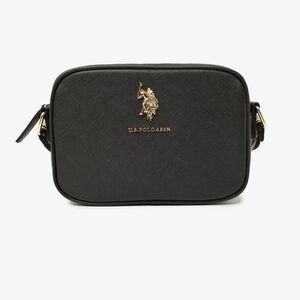 U.S. Polo Assn. Black Belt Bag with Gold Logo